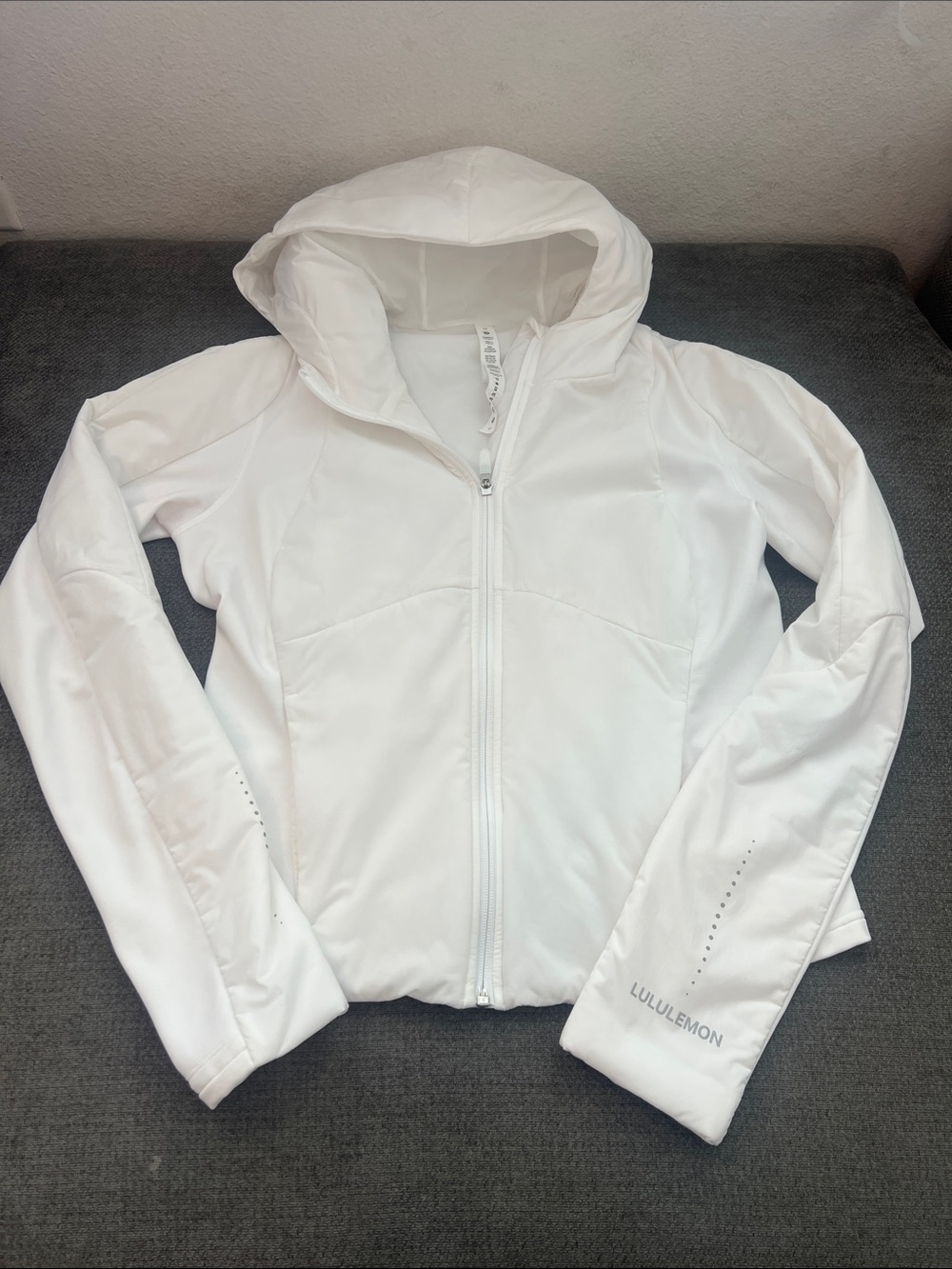 lululemon athletica White Hooded Zip-Up Jacket